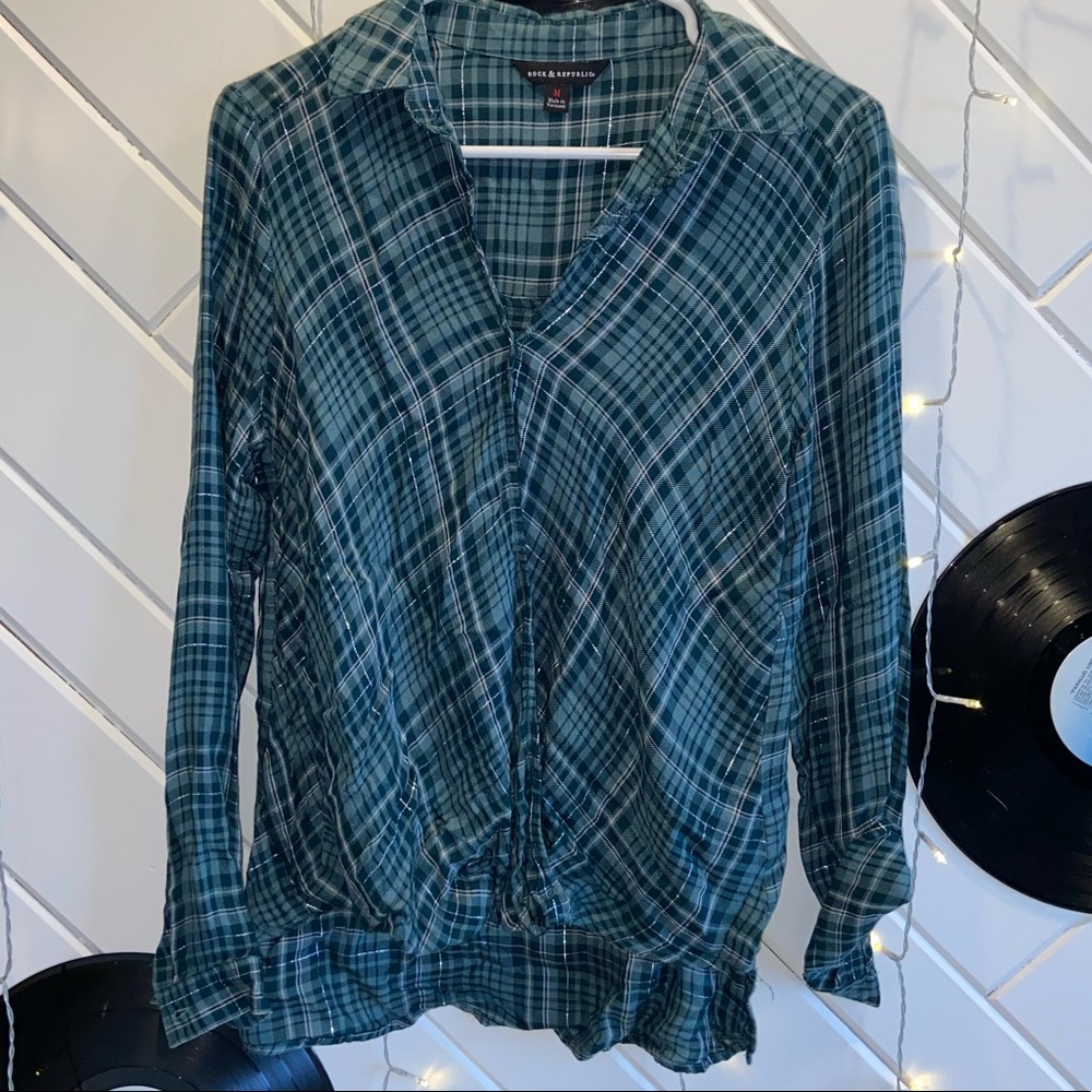 Rock & Republic high low shirt flannel